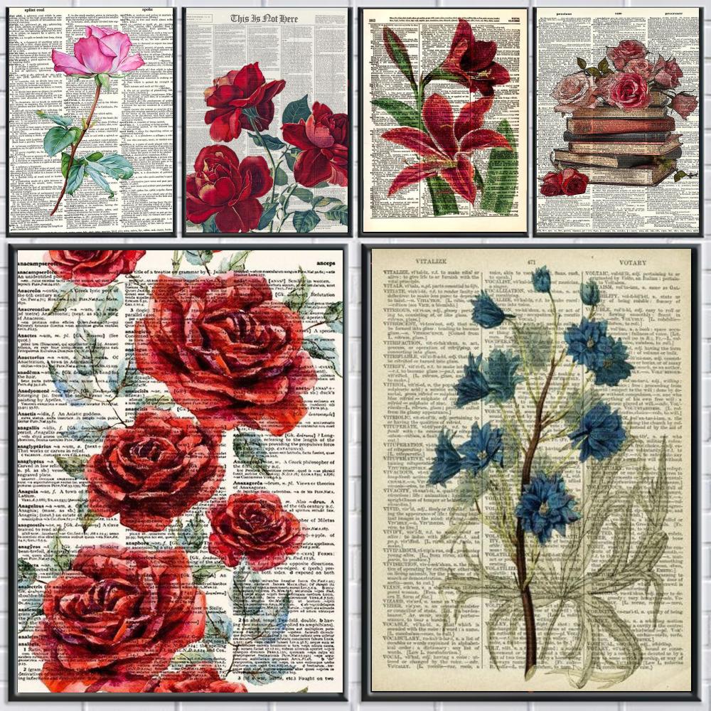 Home Office Dictionary - decorative art D-Dictionary Floral Print-T Poster