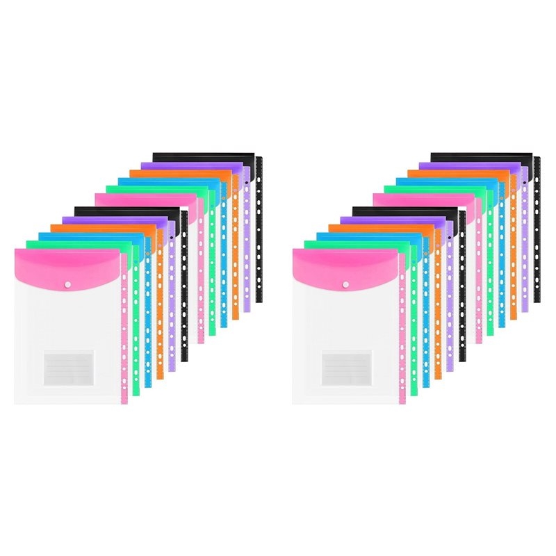 Home Office Travel Document - ABRI-A4 Plastic Wallets, 24 Pack Expandable