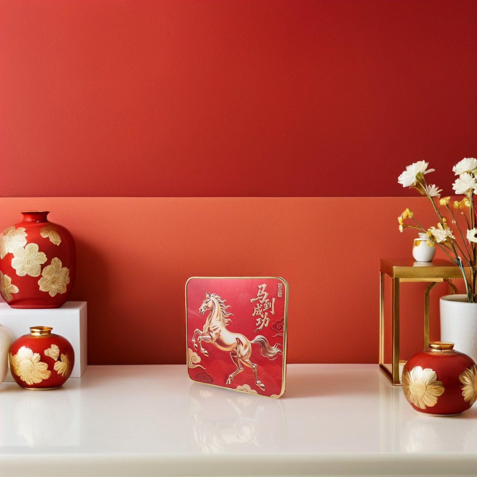 Office Table Home - 2026 Chinese New Year Horse Artwork