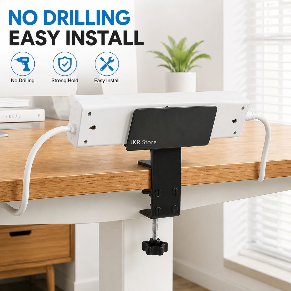 Power Strip Desk - Under Desk Cable Organizer Tray Power