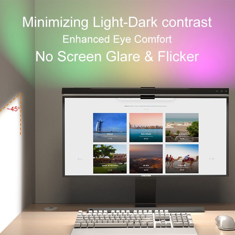 60/80cm RGB Light LED Monitor  - đánh giá và giá Home Office Work