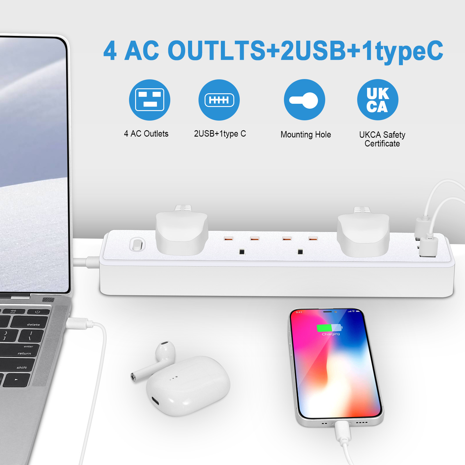 Power Strip Electric Socket UK - đánh giá và giá Power Strip Desk