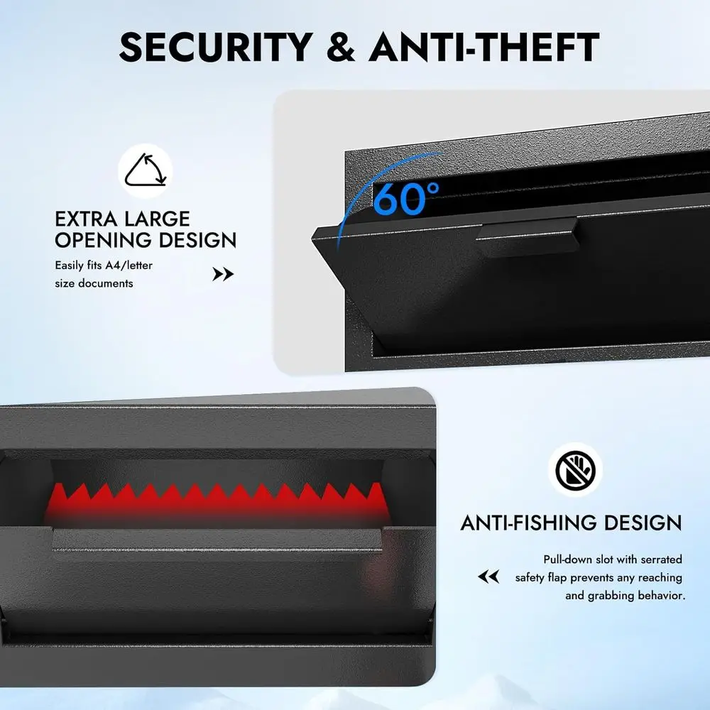 Waterproof Cash Drop Safe Box  - đánh giá và giá Home Office Travel Document