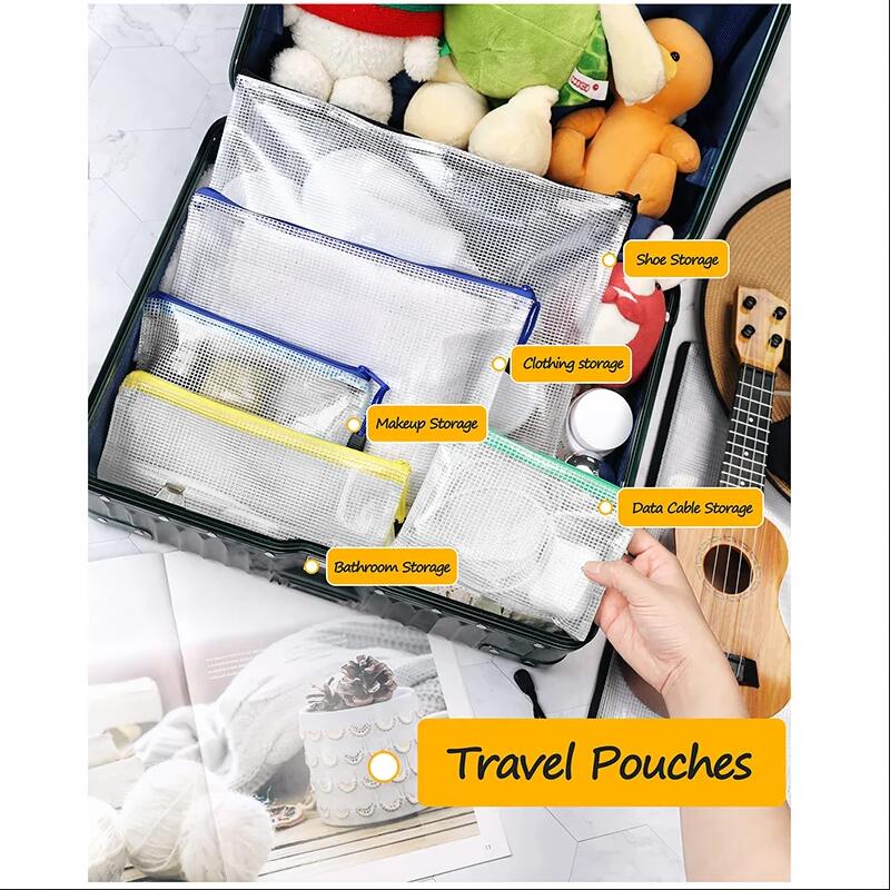 27Pcs Mesh Zipper Pouch Mesh Z - đánh giá và giá Home Office Travel Document