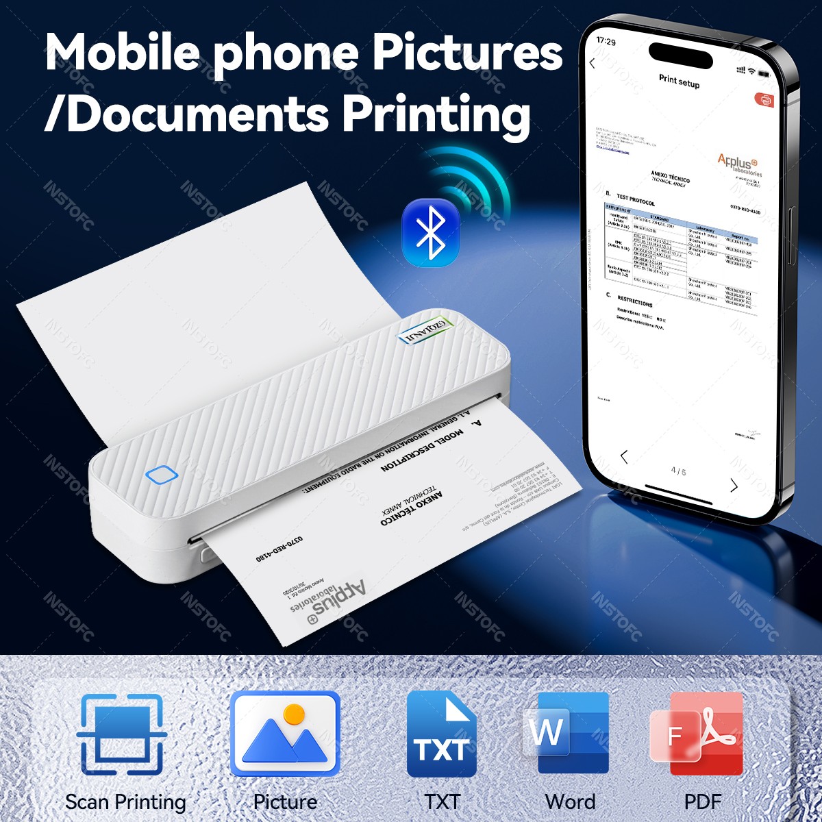 Portable A4 Thermal Printer Bl - đánh giá và giá Home Office Travel Document