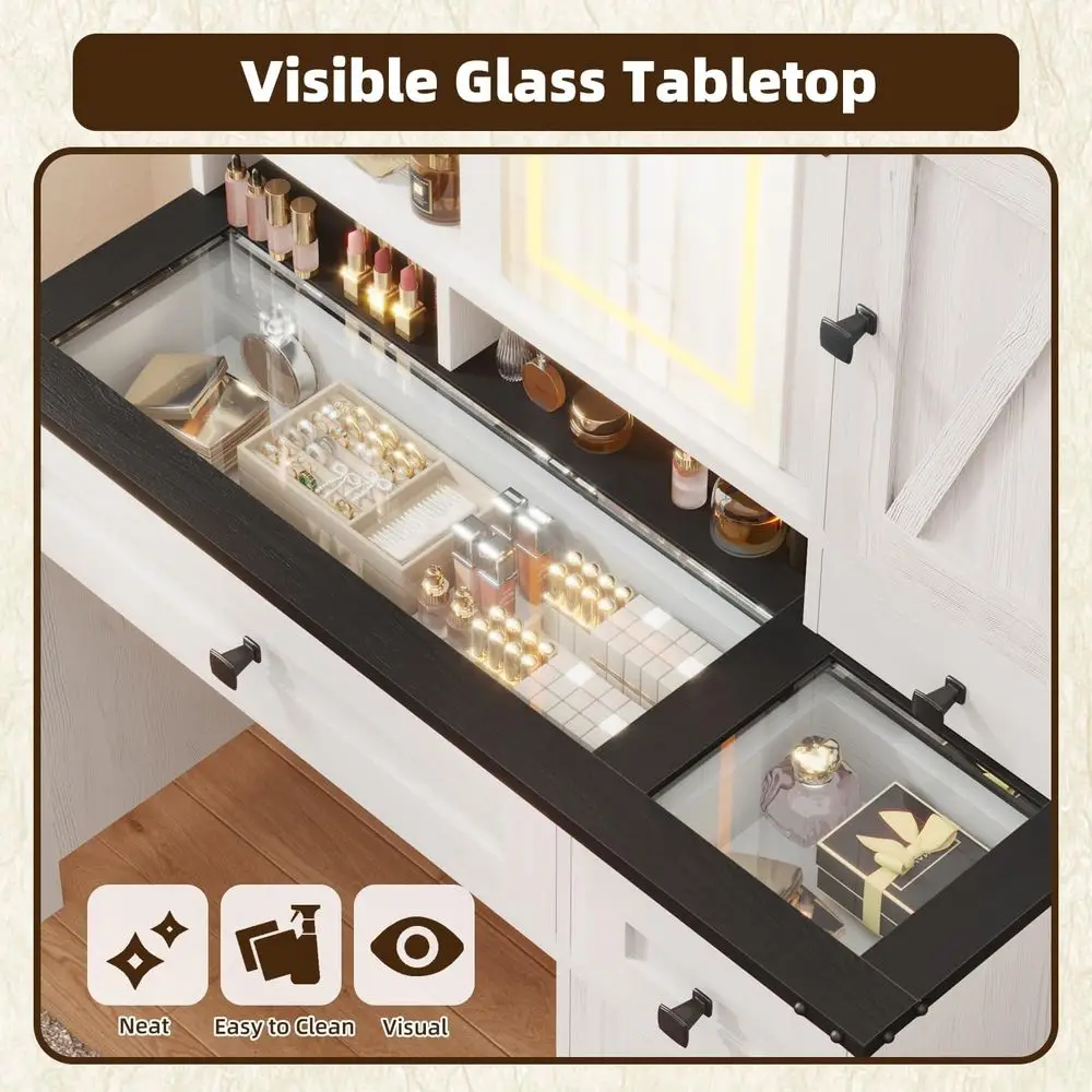 42 Lighted Makeup Vanity Desk  - đánh giá và giá Power Strip Desk