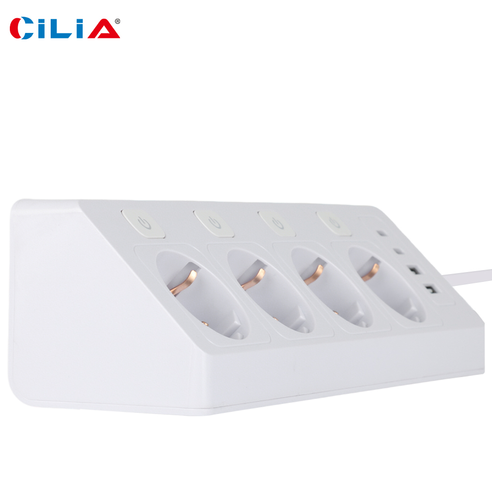 EU Plug Power Strip with 4 Soc - đánh giá và giá Power Strip Desk