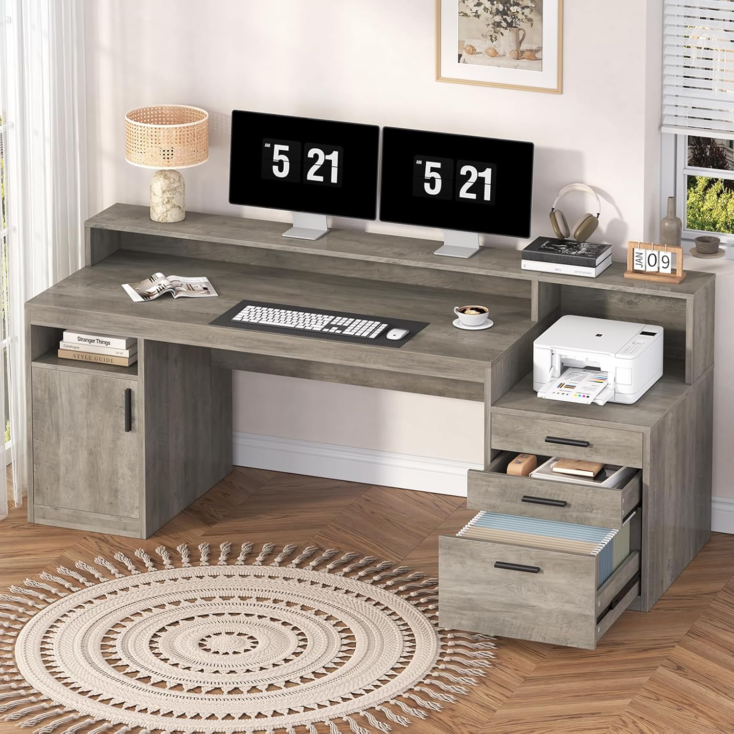 Executive Computer Desk with 3 - đánh giá và giá Home Office 365