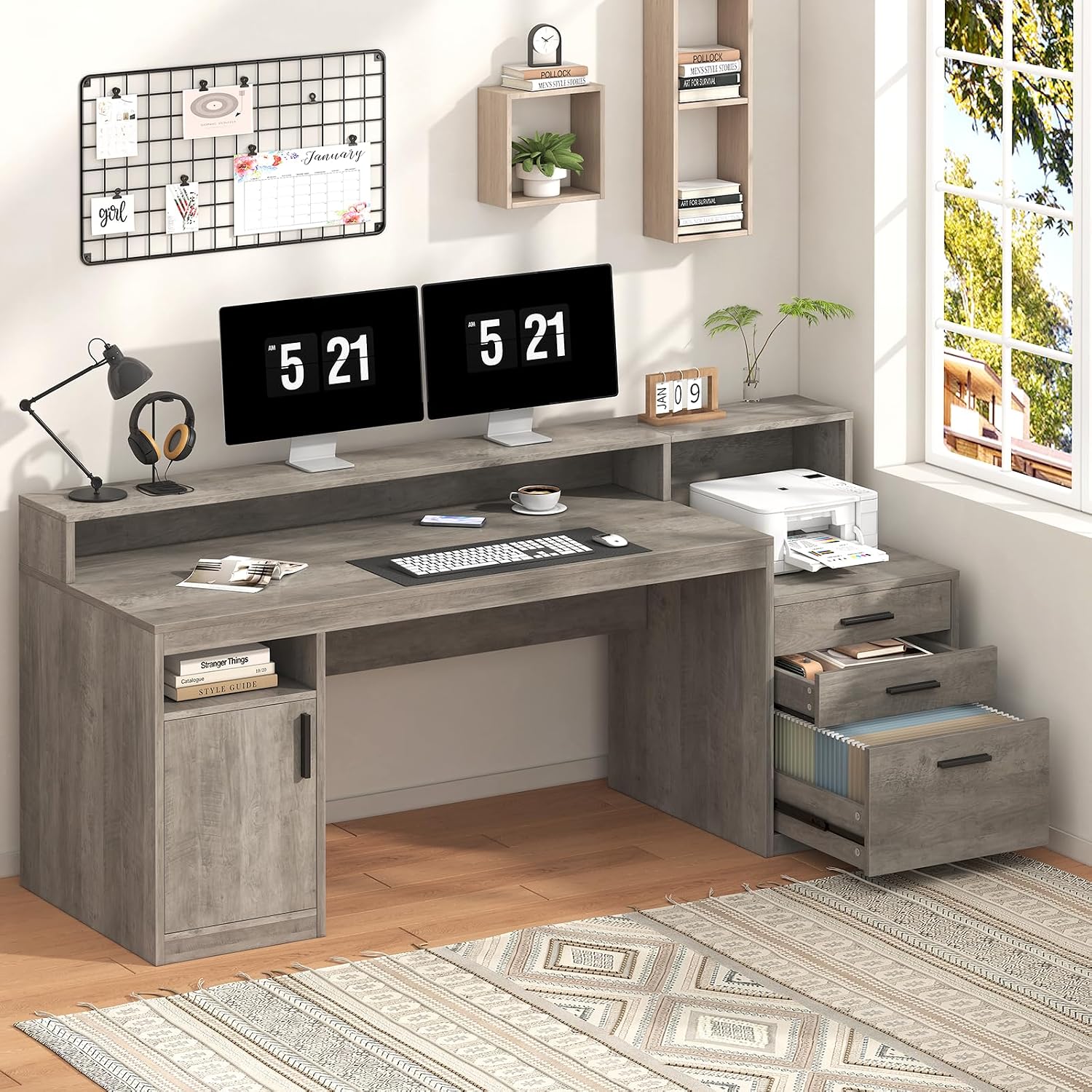 Executive Computer Desk with 3 - đánh giá và giá Home Office 365