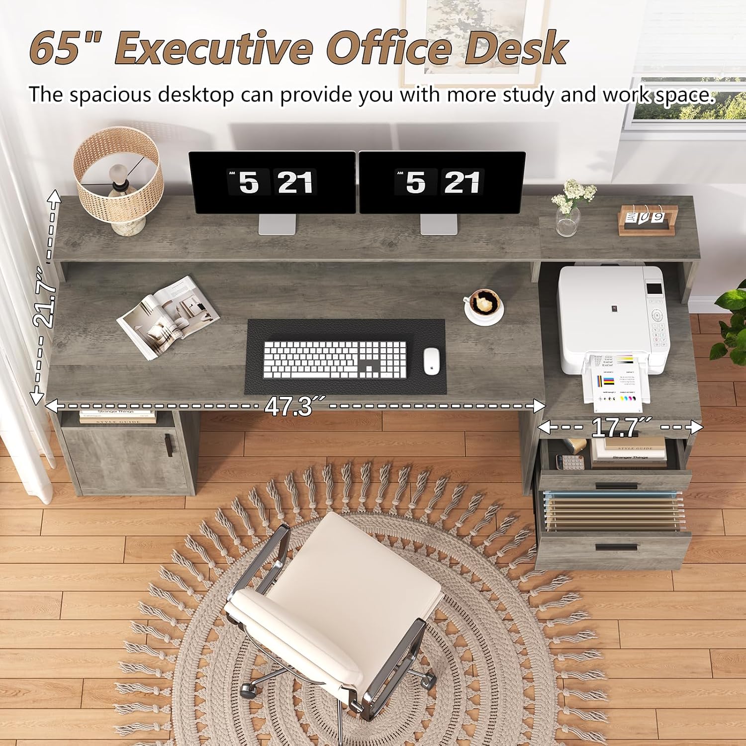 Executive Computer Desk with 3 - đánh giá và giá Home Office 365