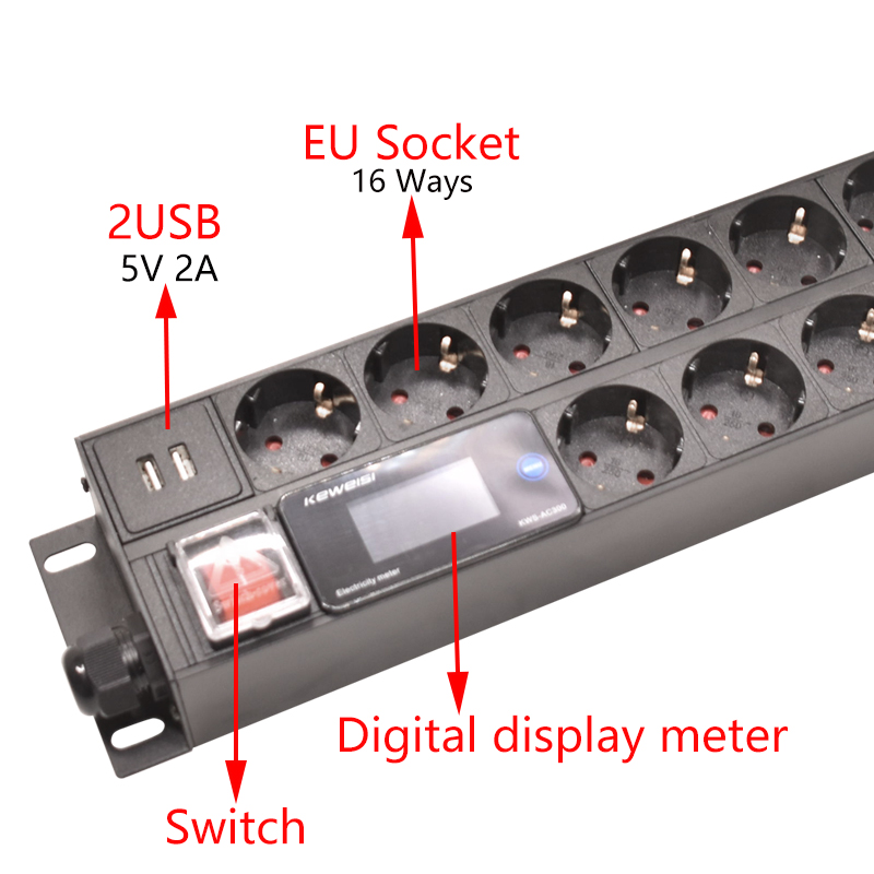 2U PDU Power Strip 19inch Rack - đánh giá và giá Power Strip Desk