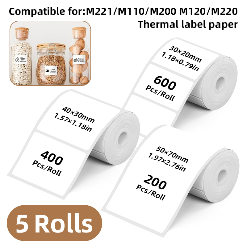 5 Rolls of White Label Sticker - đánh giá và giá Label Maker Machine