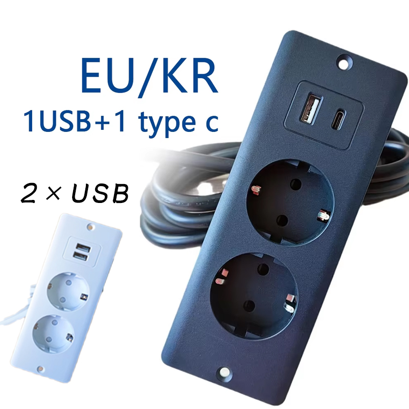 EU KR Table Recessed Sockets 2 - đánh giá và giá Power Strip Desk