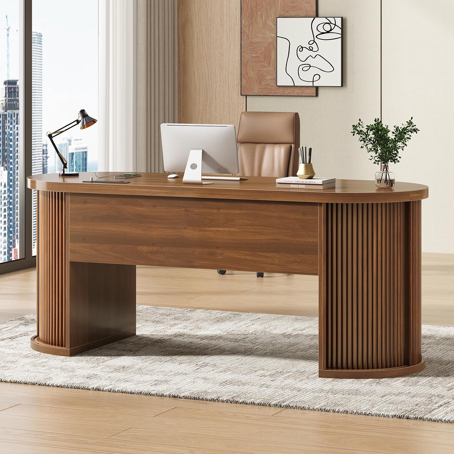 Office Desk with 2 Drawers, 58 - đánh giá và giá Power Strip Desk